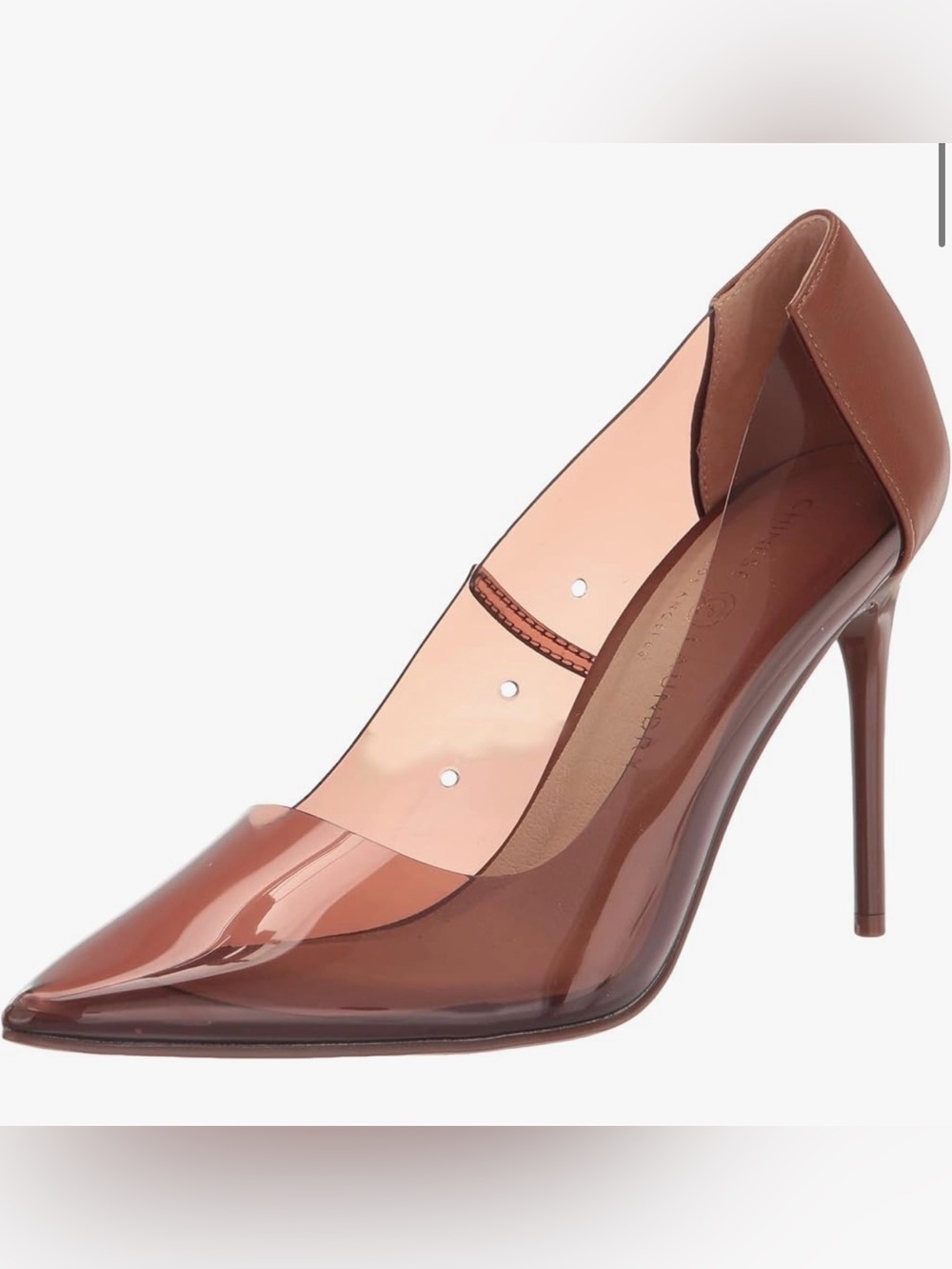 Women’s Clear Brown Pointed-Toe Pump